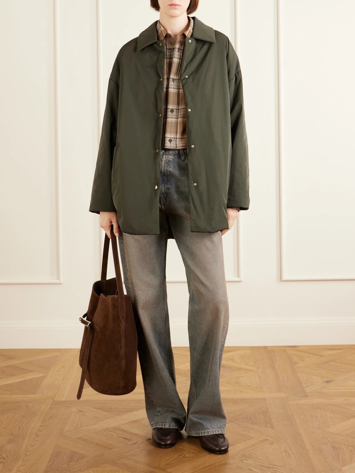 Image of Coats & Jackets. Product name - Carlotta Padded Shell Jacket in Army green colour by brand - Max Mara