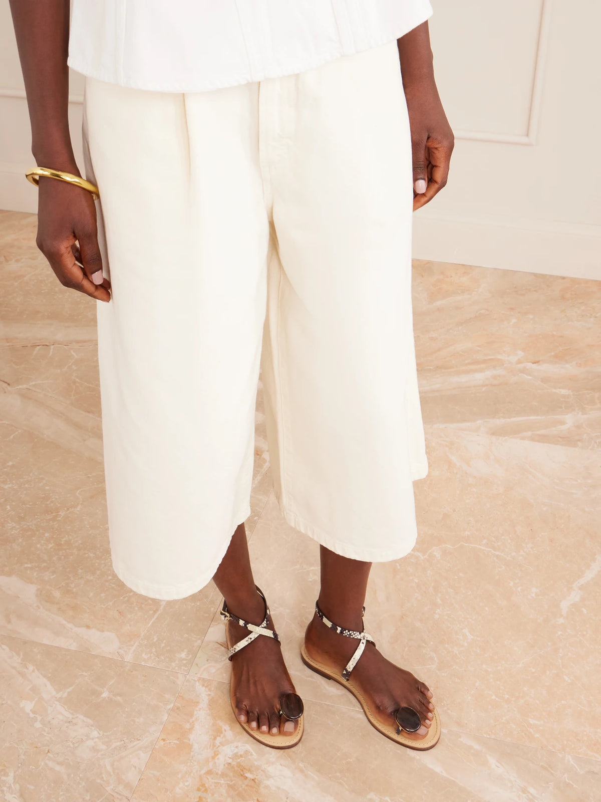 The Kigali Embellished Snake-effect Leather Flats