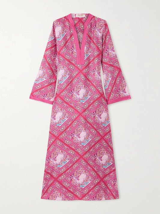 Jenna Printed Silk Kaftan
