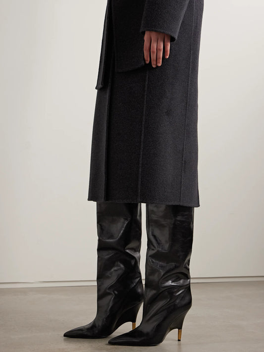 KHAITE Bella Leather Knee Boots