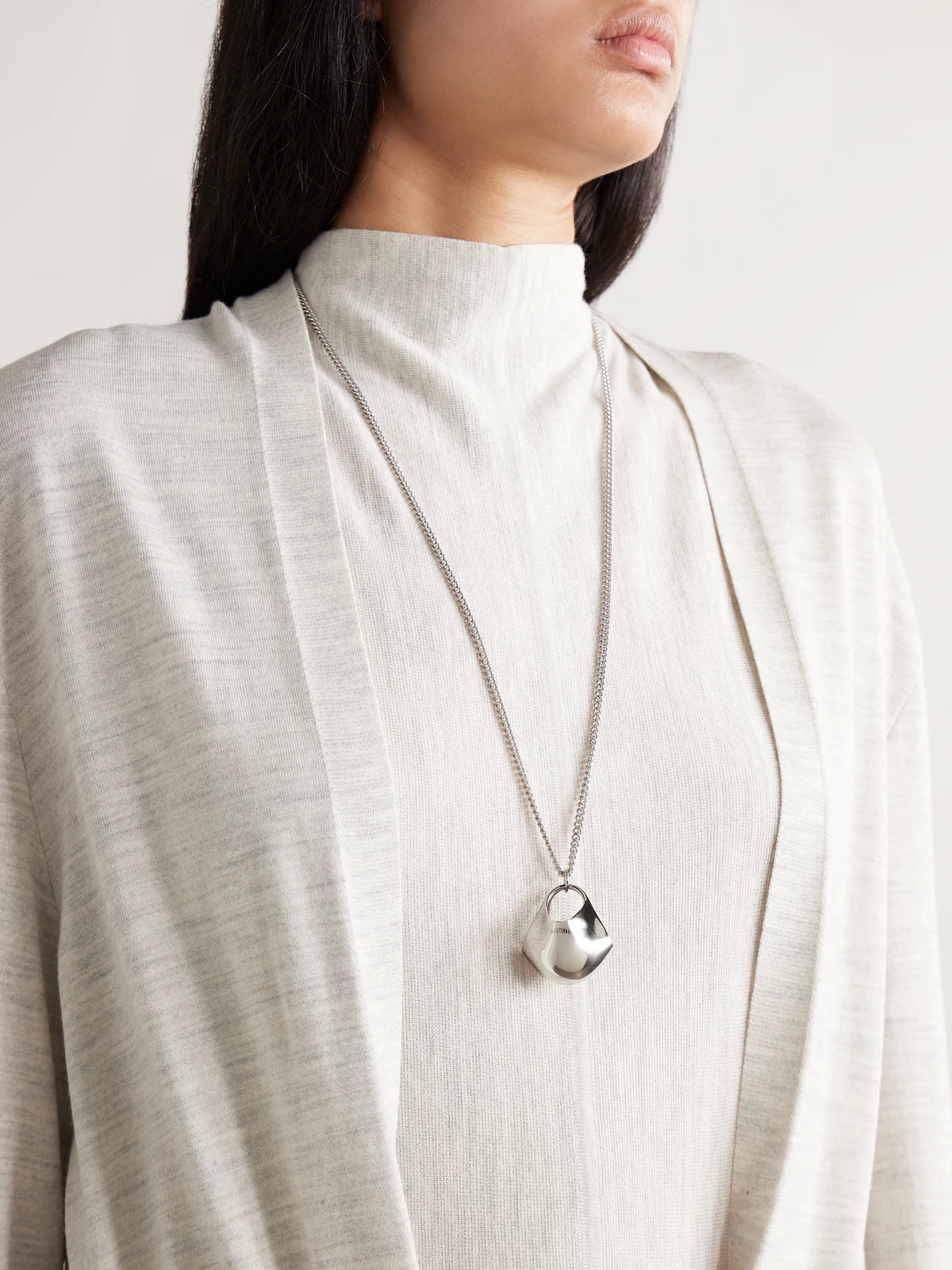 Image of Necklaces. Product name - Lotus Small Silver-tone Necklace in Multi colour by brand - KHAITE