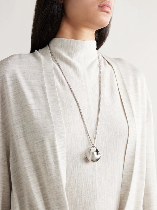 Image of Necklaces. Product name - Lotus Small Silver-tone Necklace in Multi colour by brand - KHAITE