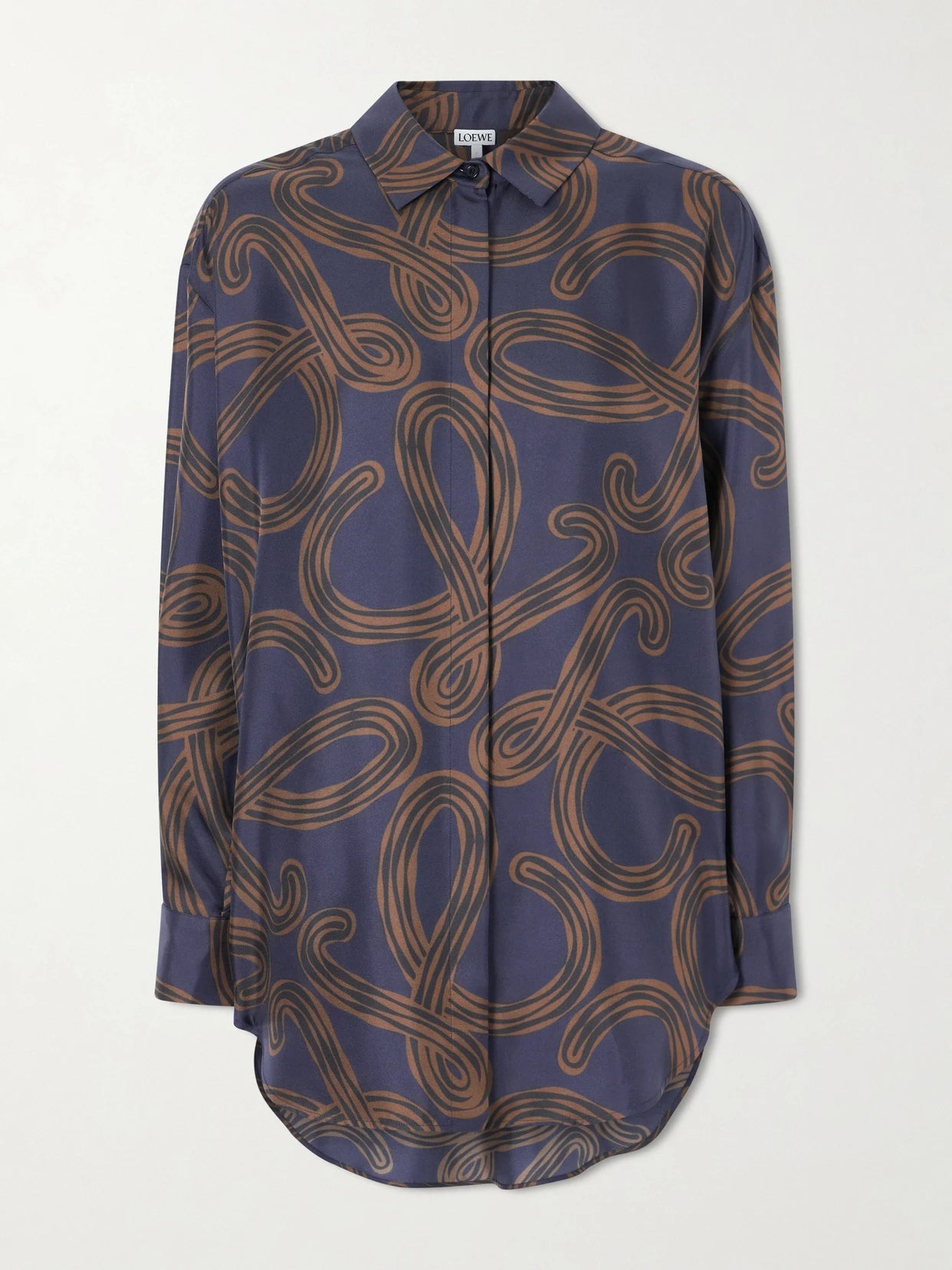 + Paula's Ibiza Anagram-printed Silk-twill Shirt