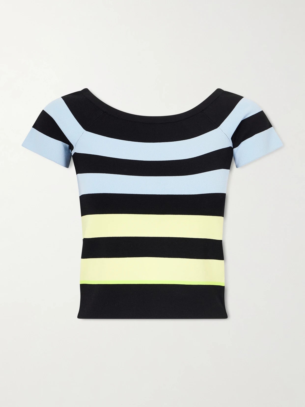 Off-shoulder Striped Jersey Top