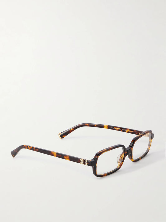 Miu Miu Eyewear Rectangular-frame Tortoiseshell Acetate Optical Glasses