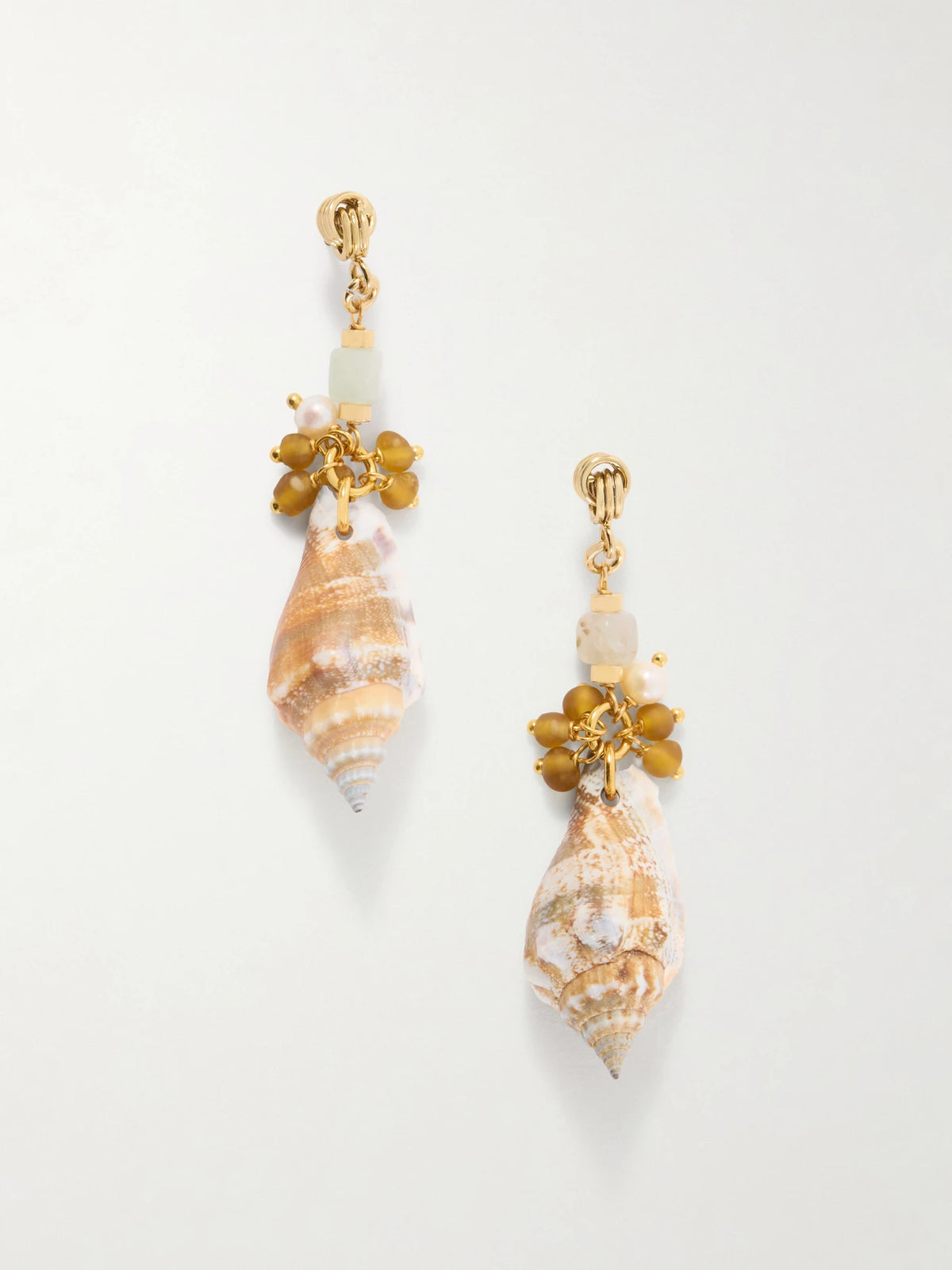Samsara Gold-plated And Seashell Beaded Earrings