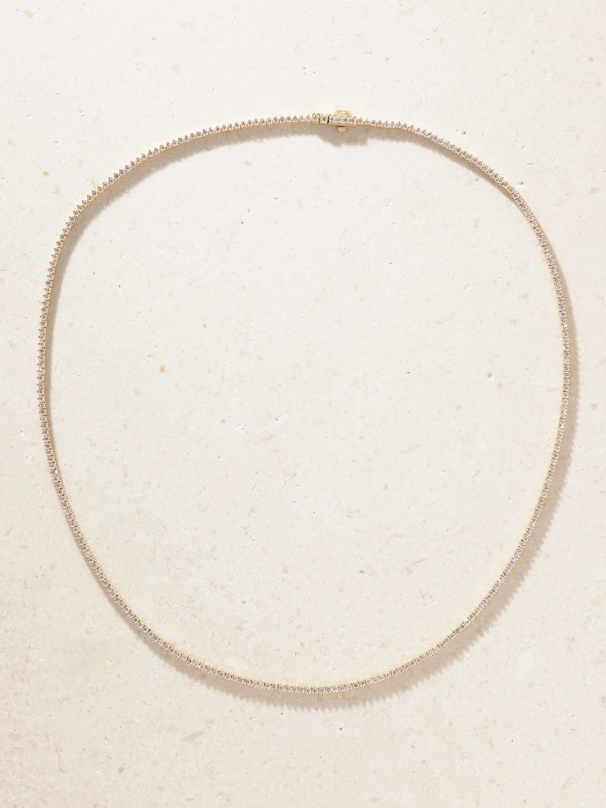 The Essential Dainty 14-karat Gold Diamond Tennis Necklace