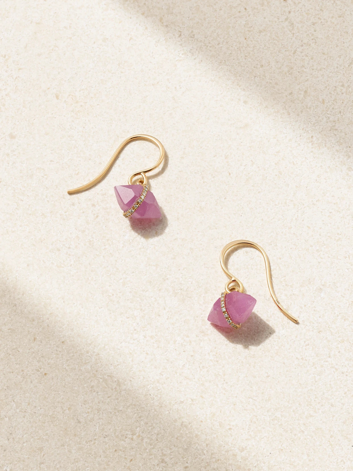 14-karat Recycled Gold, Ruby And Herkimer Diamond Earrings