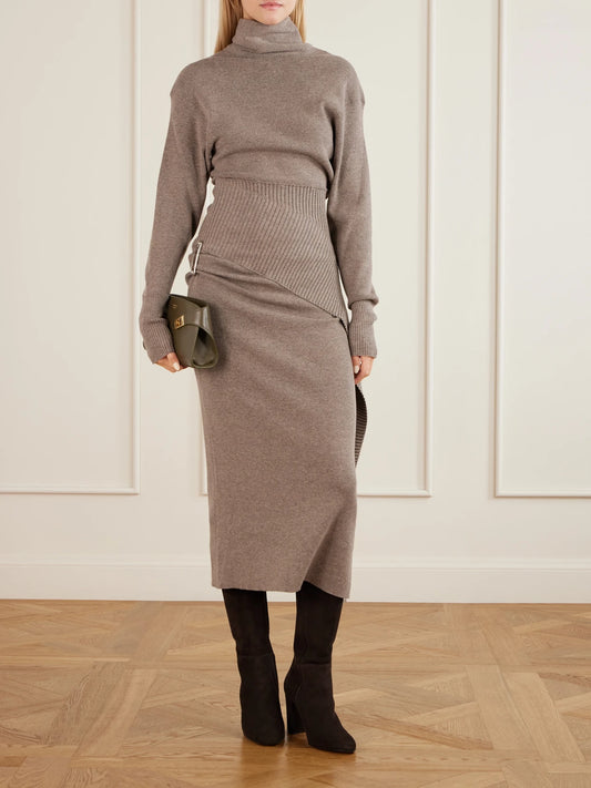 Image of Boots. Product name - 85 Suede Knee Boots in Chocolate, Black colour by brand - Gianvito Rossi