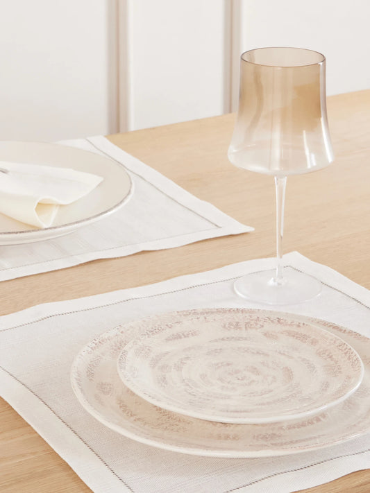 Image of Tableware. Product name - Set Of Four Linen Placemats in Beige colour by brand - Brunello Cucinelli