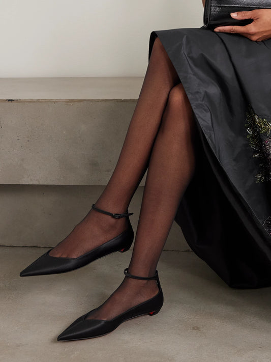 Erozeena Satin Point-toe Flats