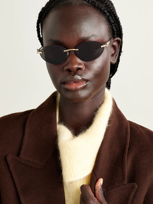 Image of Sunglasses. Product name - Panthère Cat-eye Gold-tone Sunglasses in Multi colour by brand - Cartier Eyewear
