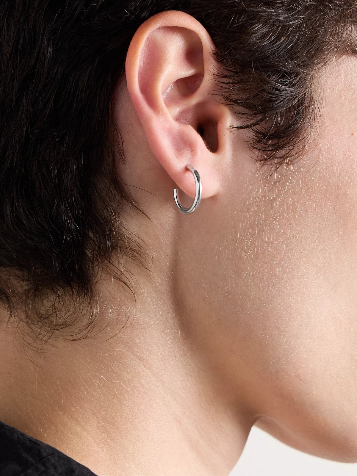 Image of Earrings. Product name - Thread Huggies Silver-plated Hoop Earrings in Multi colour by brand - Jennifer Fisher