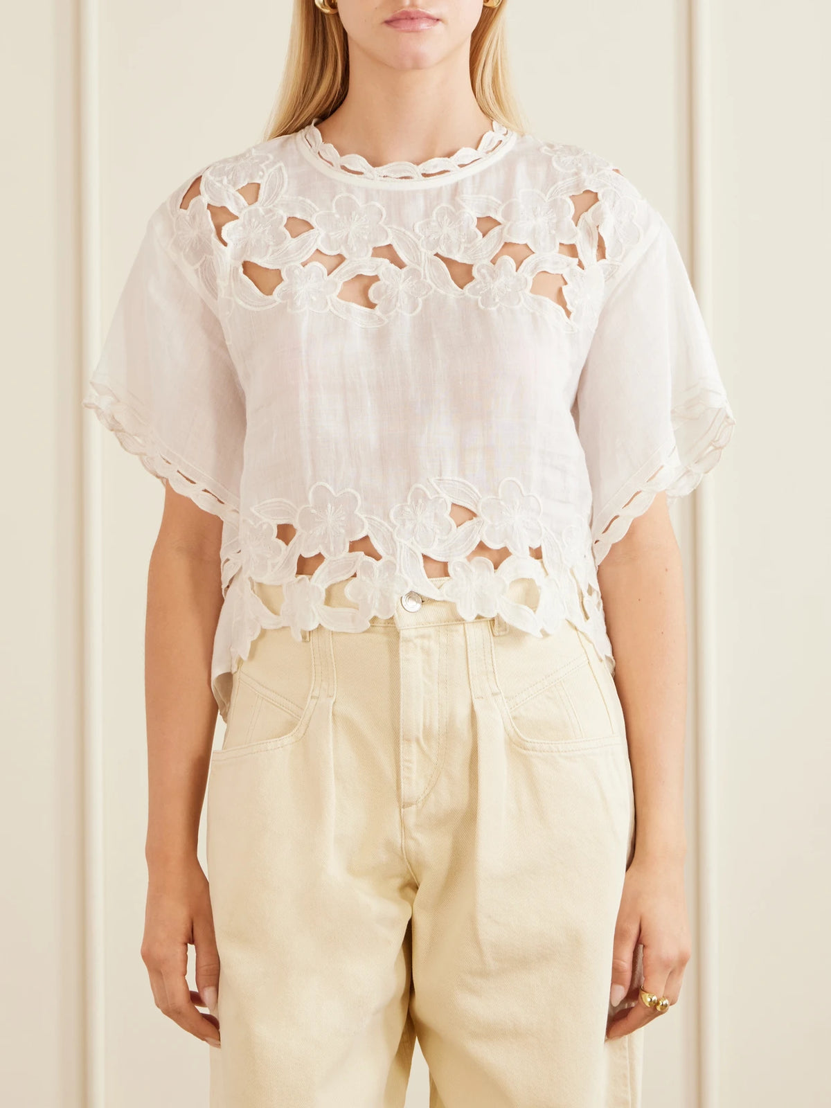 ISABEL MARANT Relda Cut-out Ramie Blouse