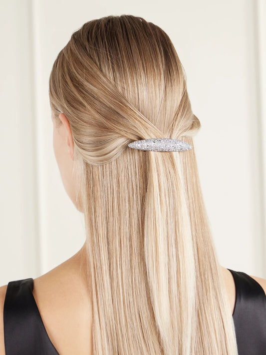 Image of Accessories. Product name - Czarina Barrette Crystal-embellished Silver-tone Metal Hairclip in Multi colour by brand - Jennifer Behr