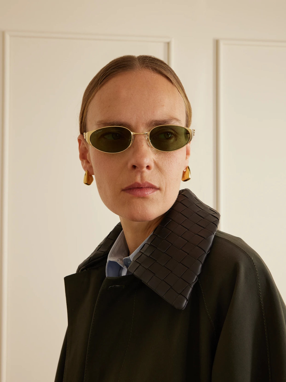 Image of Sunglasses. Product name - Panthère De Cartier Oval-frame Gold-tone Sunglasses in Multi colour by brand - Cartier Eyewear