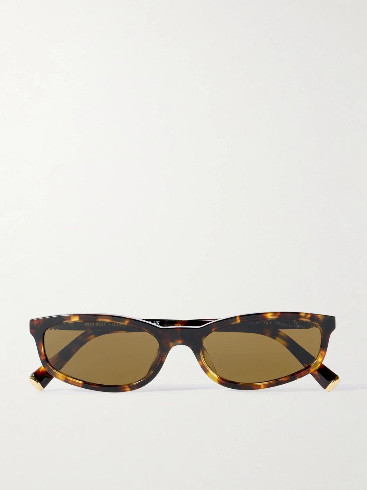 Oval-frame Tortoiseshell Acetate Sunglasses