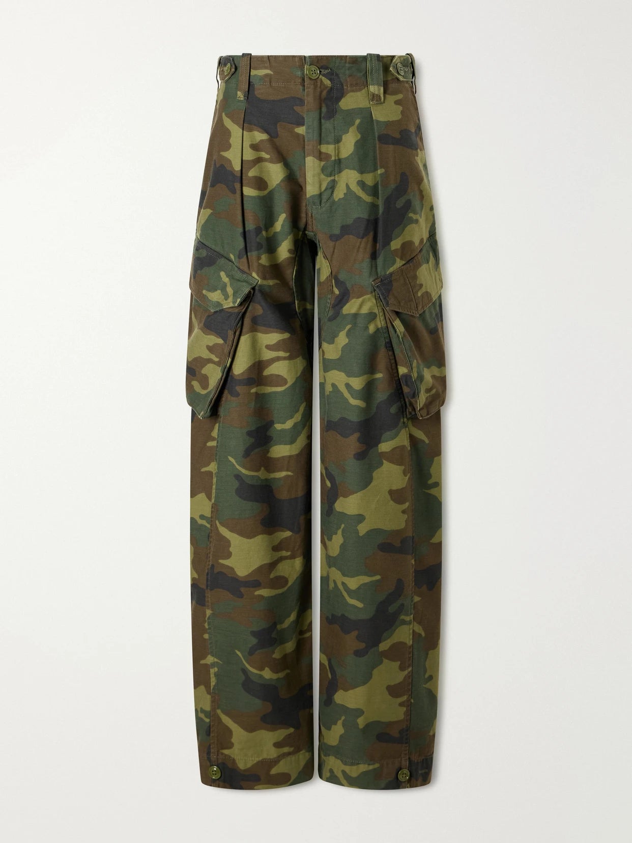 Printed Cotton-canvas Barrel-leg Cargo Pants