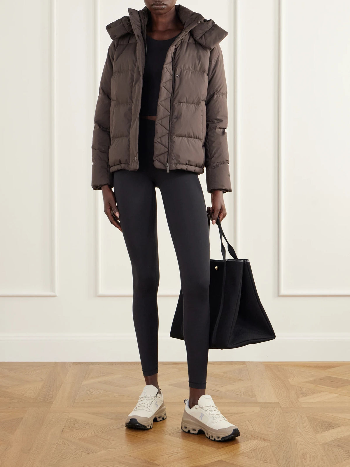 Image of Coats & Jackets. Product name - Wunder Hooded Quilted Shell Down Jacket in Brown colour by brand - lululemon