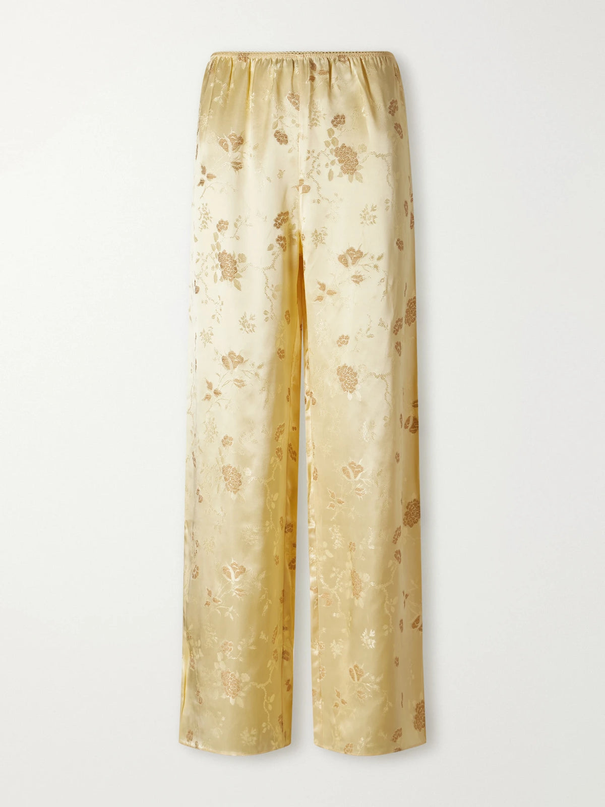 DÔEN Lavona Silk-jacquard Wide-leg Pants