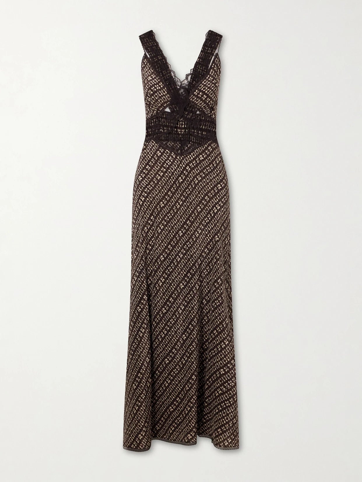 Astrid Satin And Lace Cut-out Dress