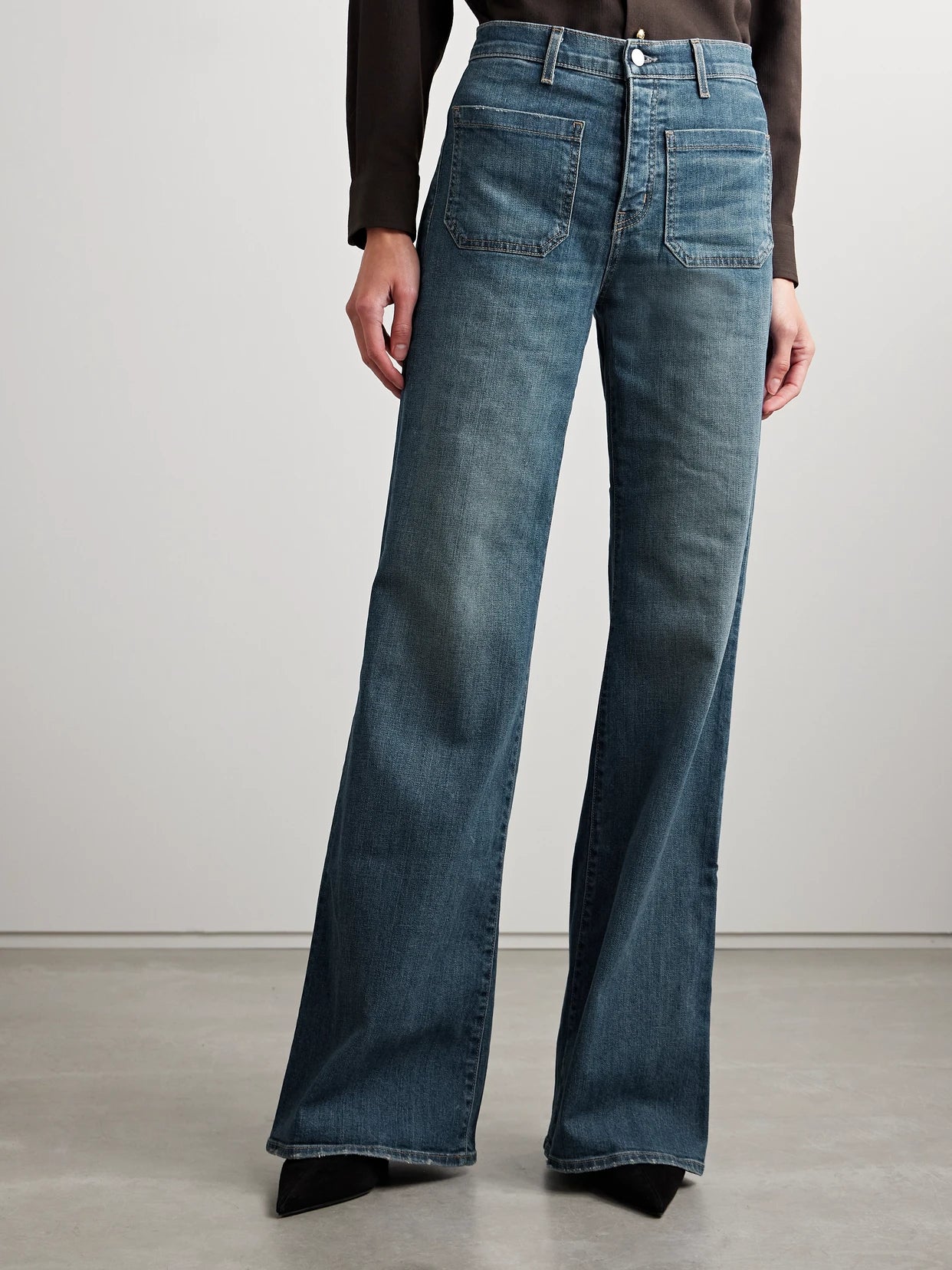 Florence Distressed High-rise Flared Jeans