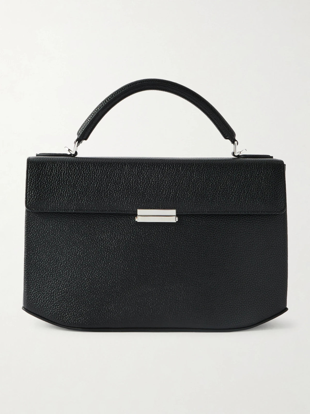 Clip Textured-leather Shoulder Bag