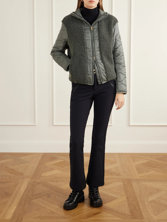 Image of Coats & Jackets. Product name - Bibi Quilted Plush-trim Shell Jacket in Green colour by brand - BOGNER