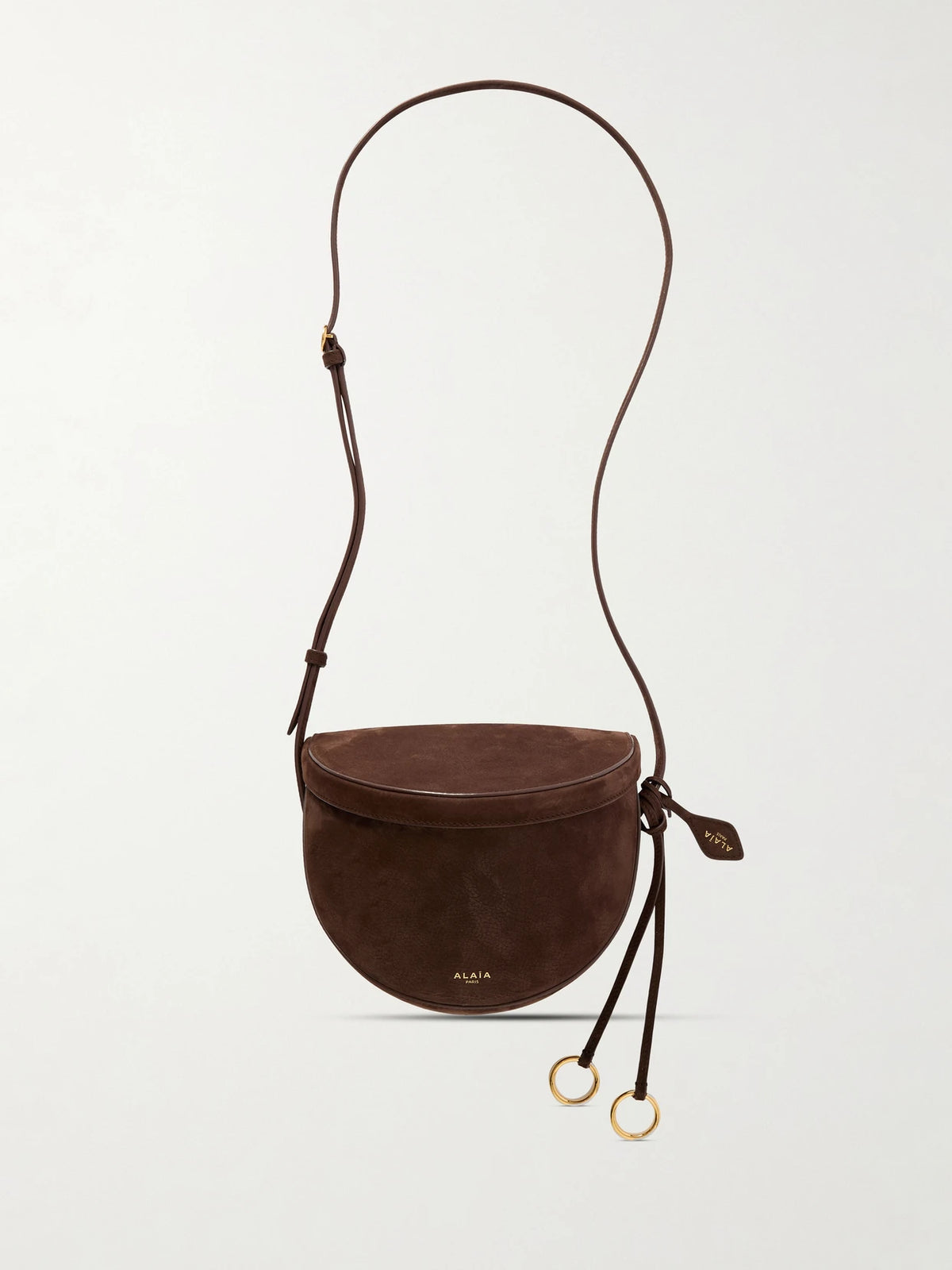Le Click Leather-trimmed Nubuck Shoulder Bag