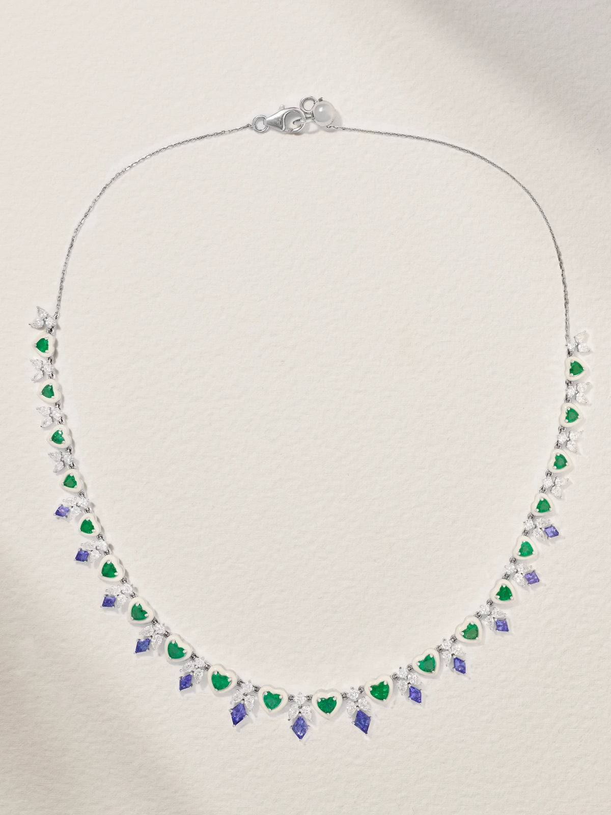 18-karat White Gold Multi-stone Necklace