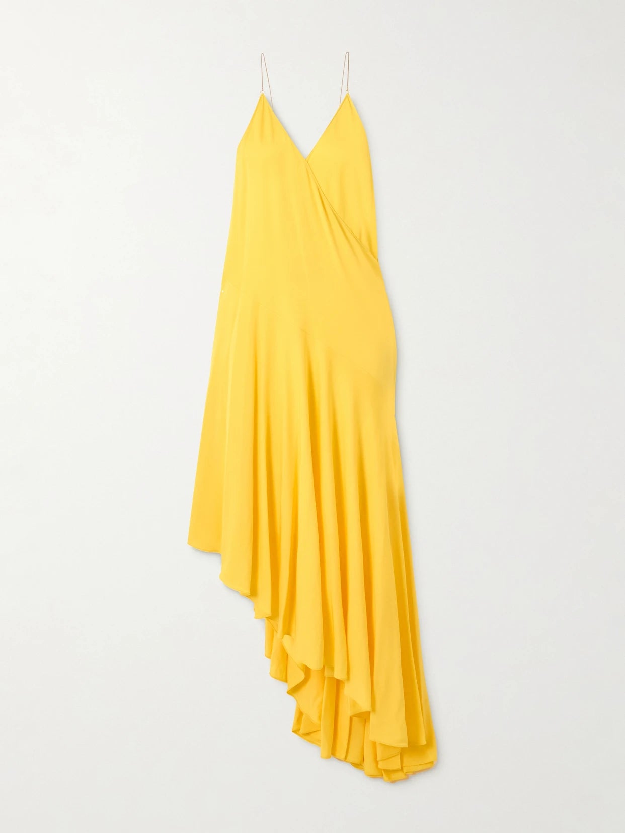 Image of Dresses. Product name - Asymmetric Jersey Midi Dress in Yellow colour by brand - Alaïa