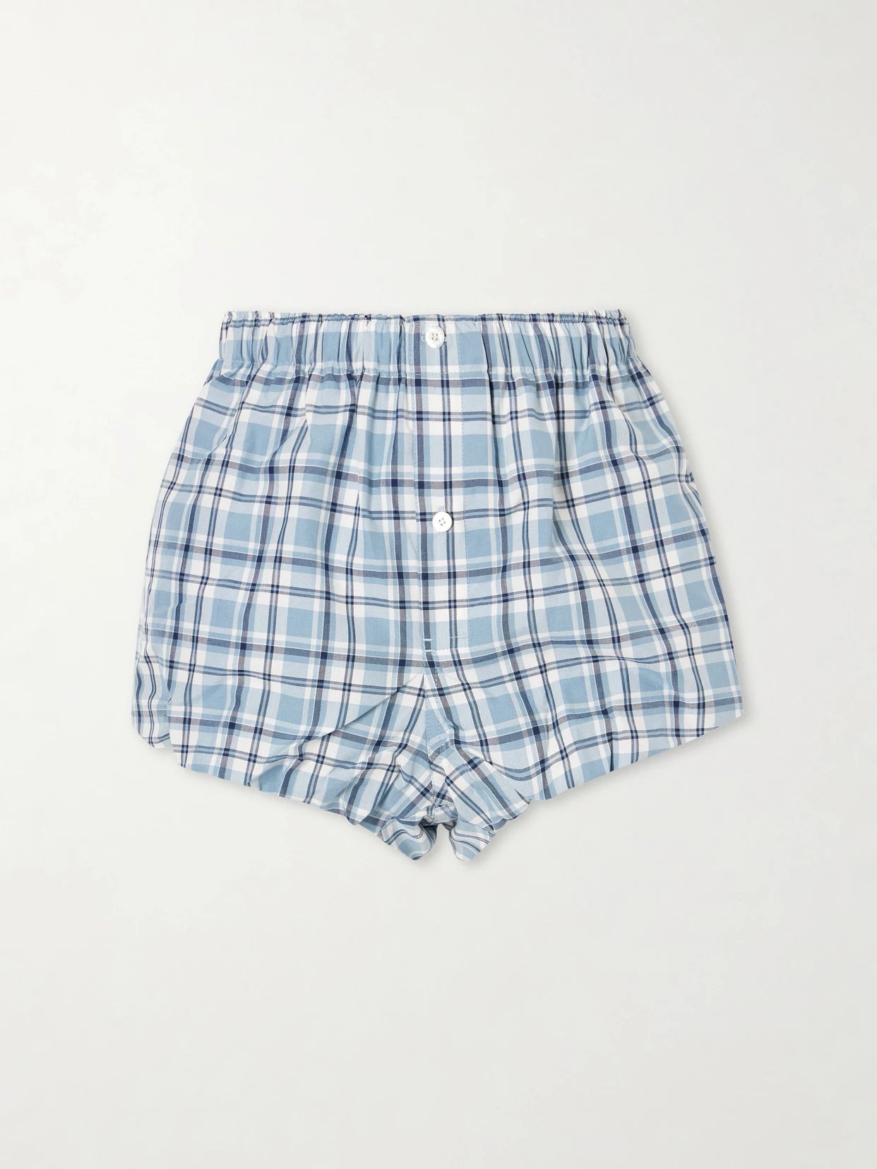 Pebby Checked Cotton Shorts
