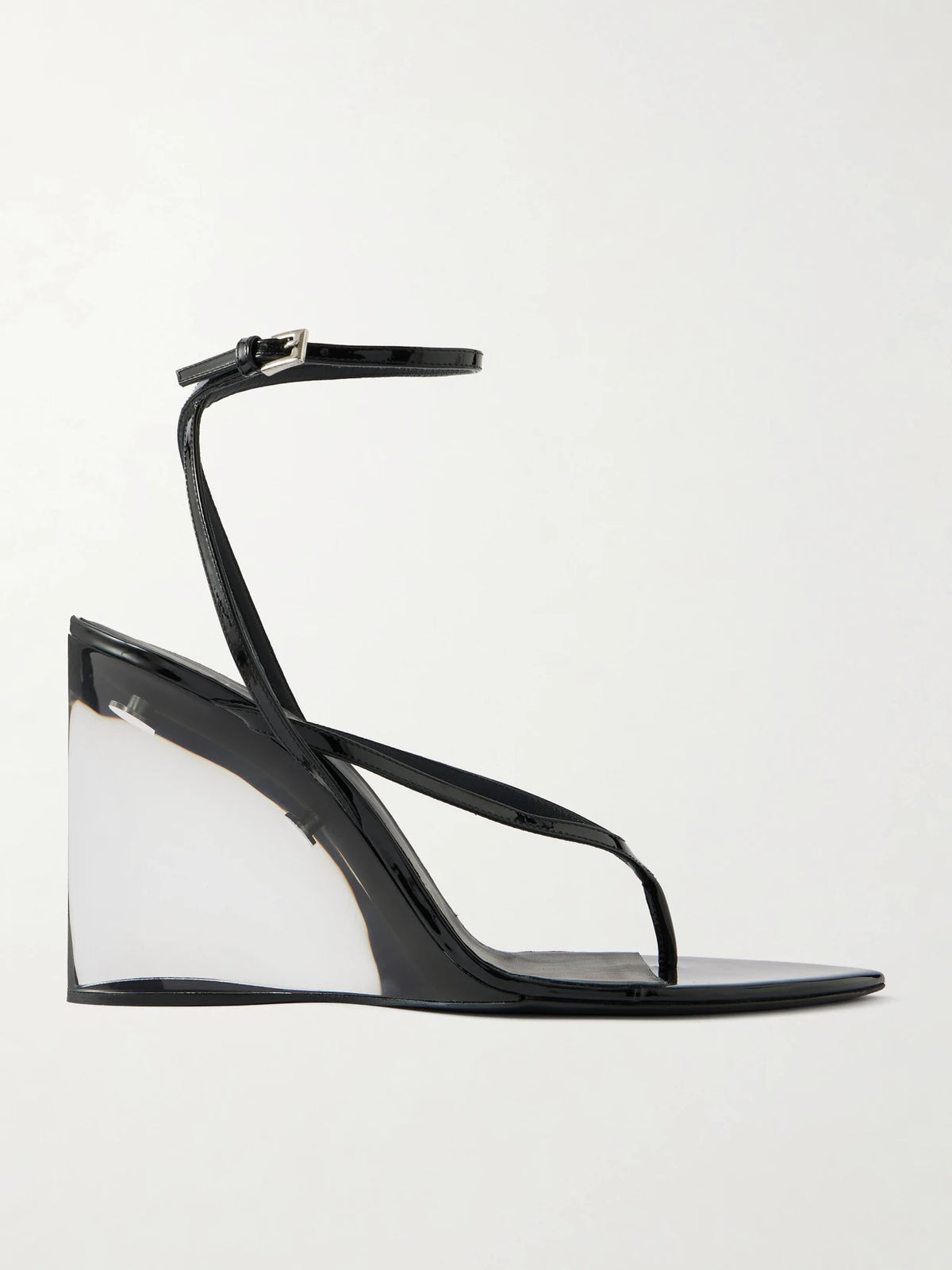 Tong 90 Patent-leather Wedge Sandals