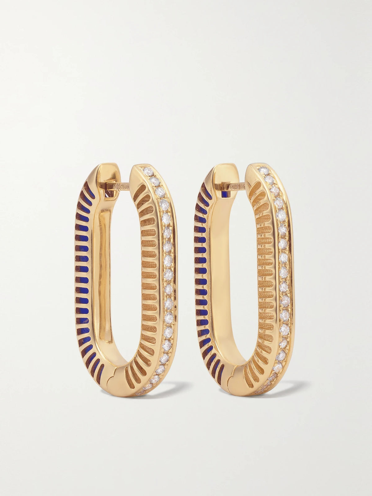 Lock Ray Large 18-karat Gold, Lapis Lazuli And Diamond Earrings