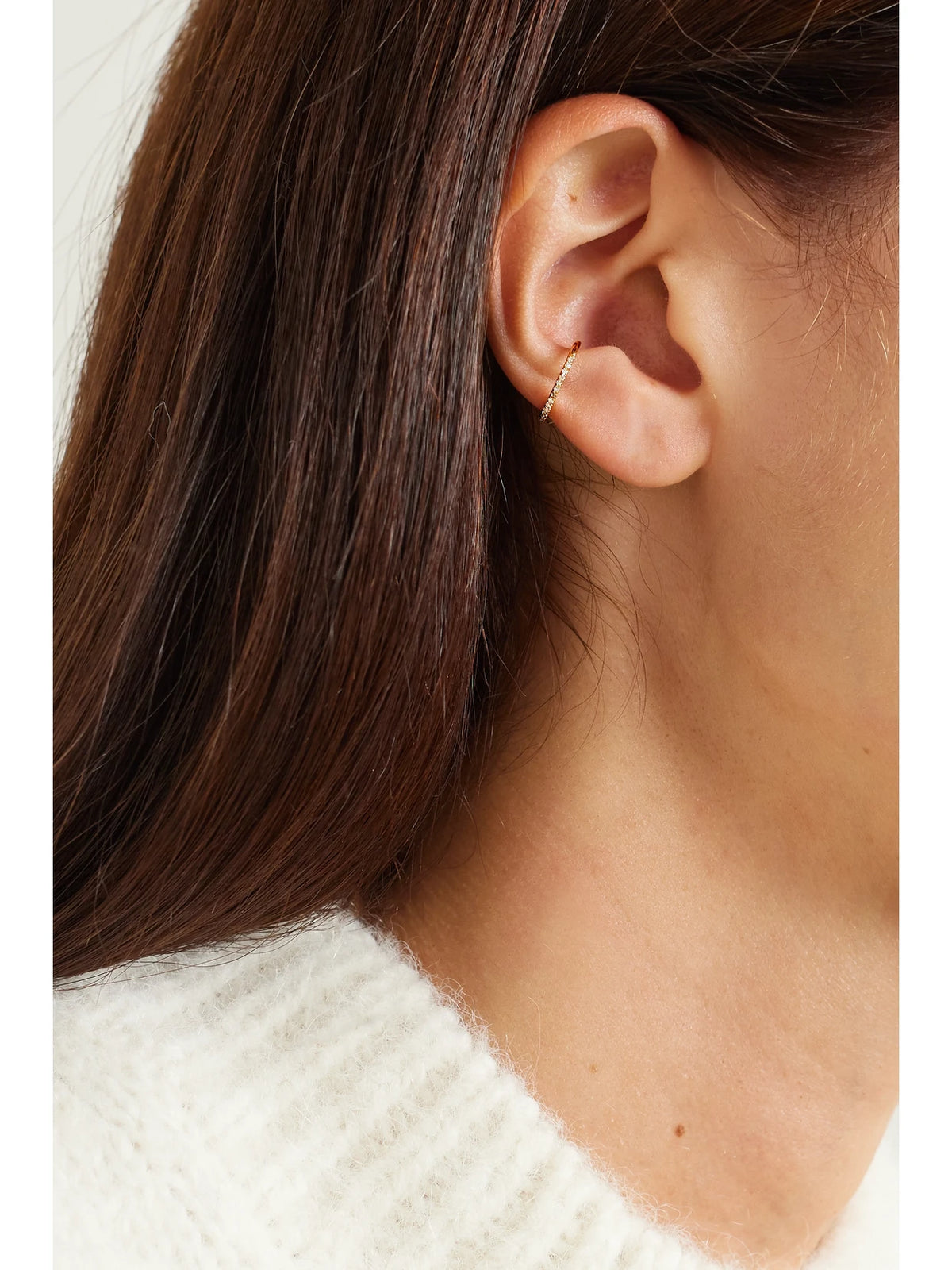 Image of Earrings. Product name - Gold Diamond Ear Cuff in Multi colour by brand - STONE AND STRAND