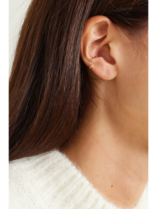 Image of Earrings. Product name - Gold Diamond Ear Cuff in Multi colour by brand - STONE AND STRAND