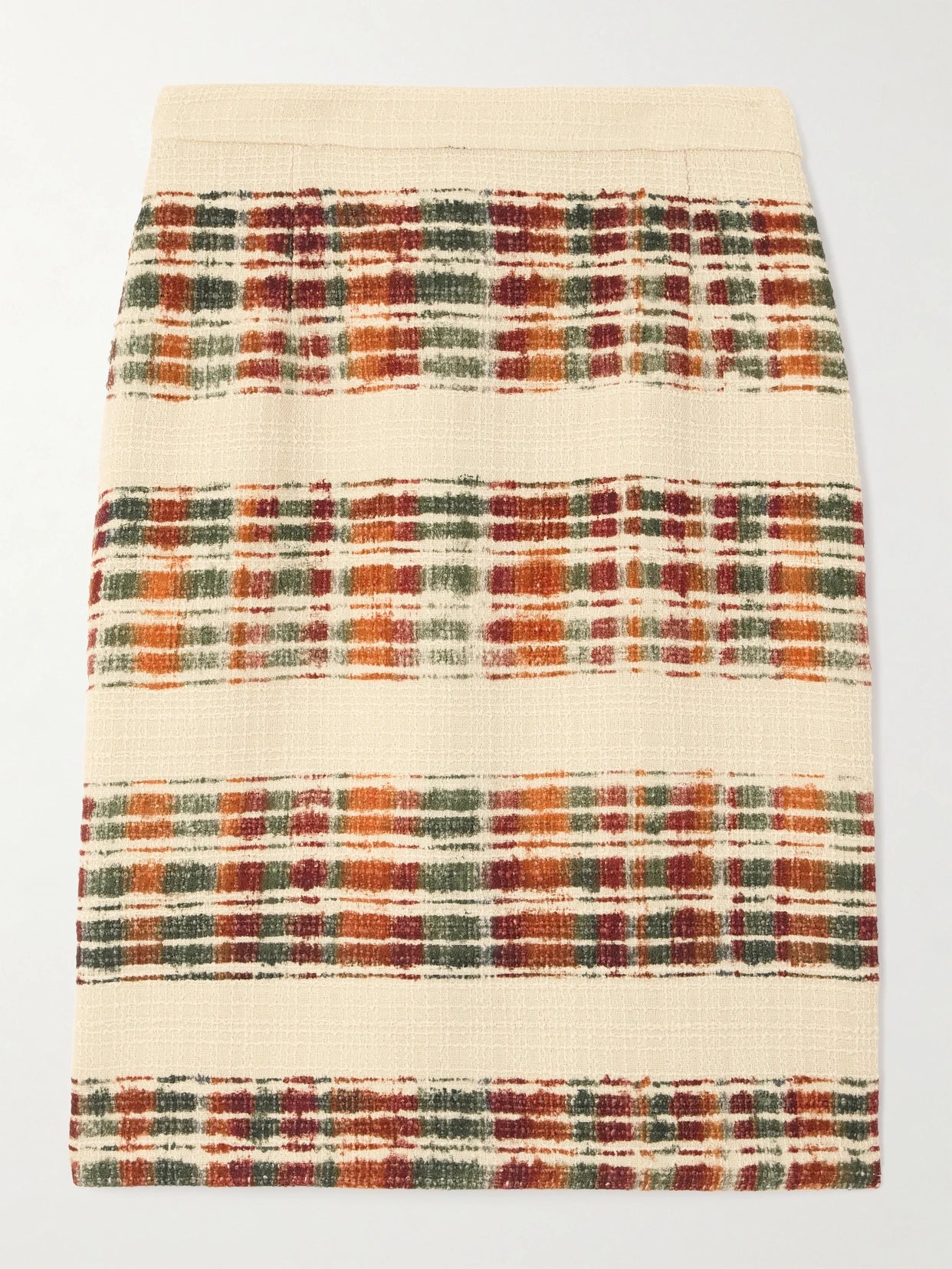 Striped Wool-bouclé Skirt