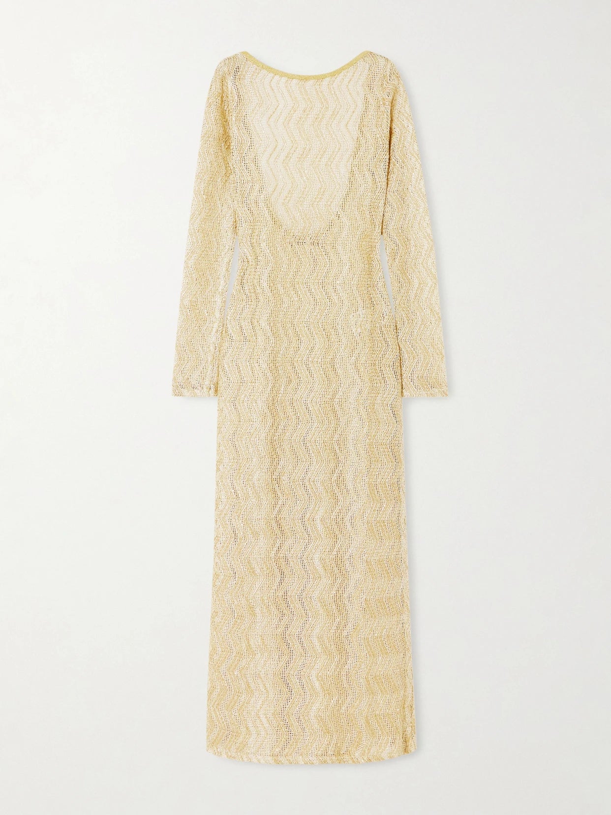 Mare Open-back Metallic Crochet-knit Maxi Dress