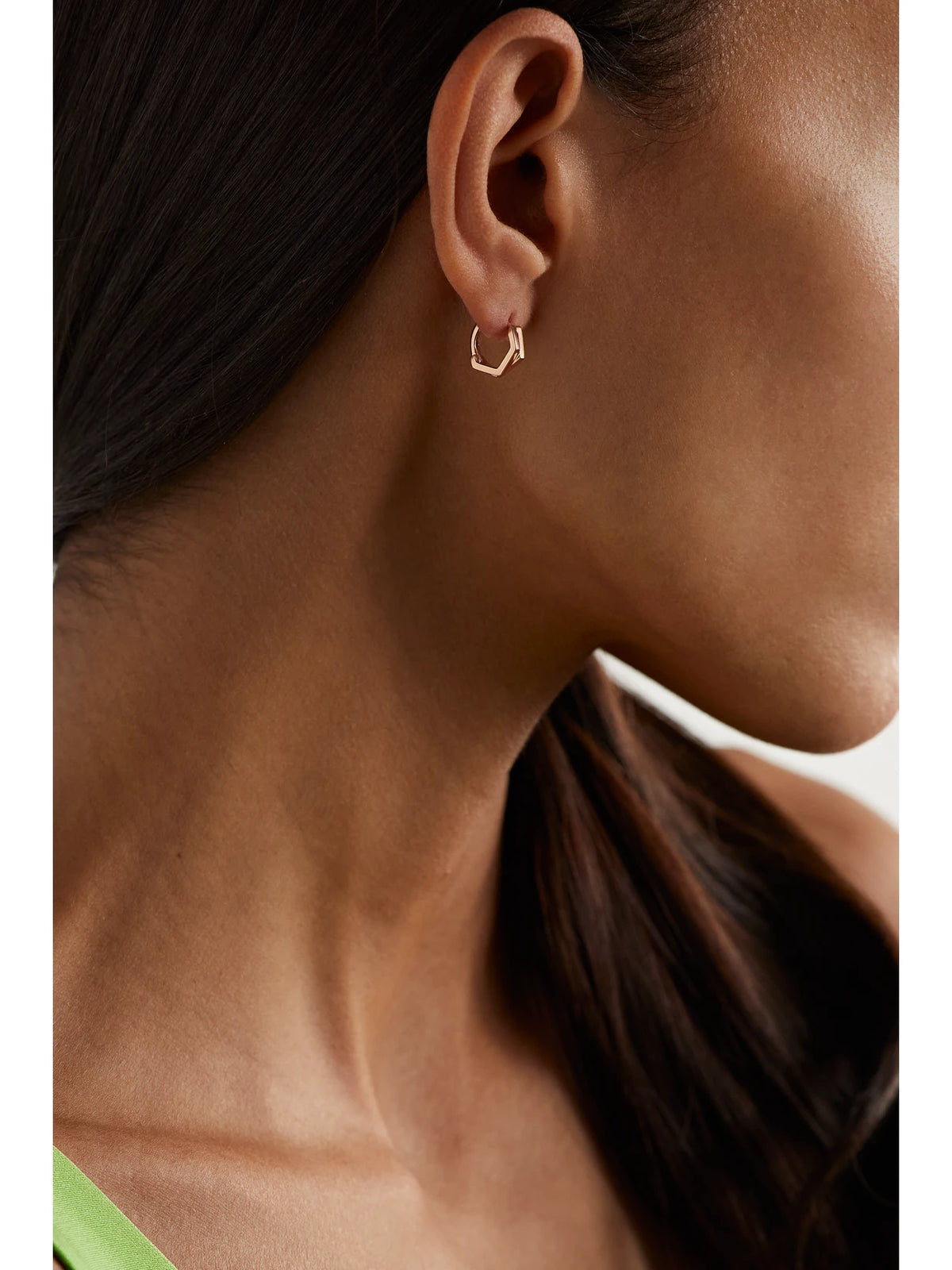 Image of Earrings. Product name - 18-karat Rose Gold Single Hoop Earring in Multi colour by brand - Repossi