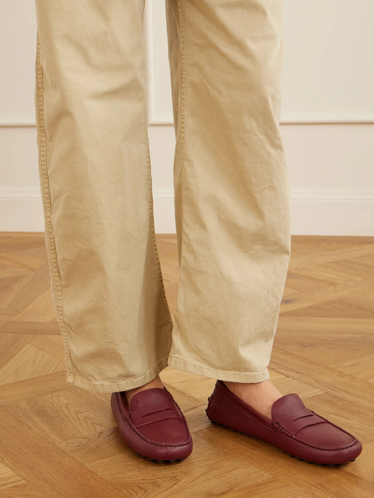 Gommino Textured-leather Loafers