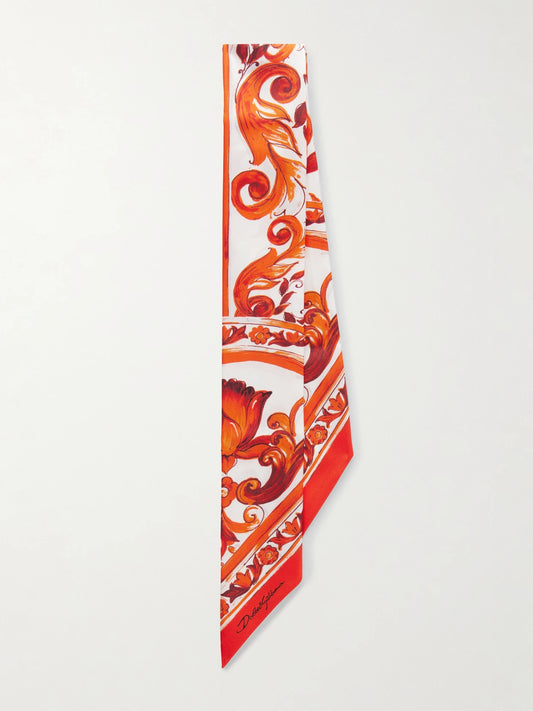 Dolce & Gabbana Floral-print Silk-twill Scarf