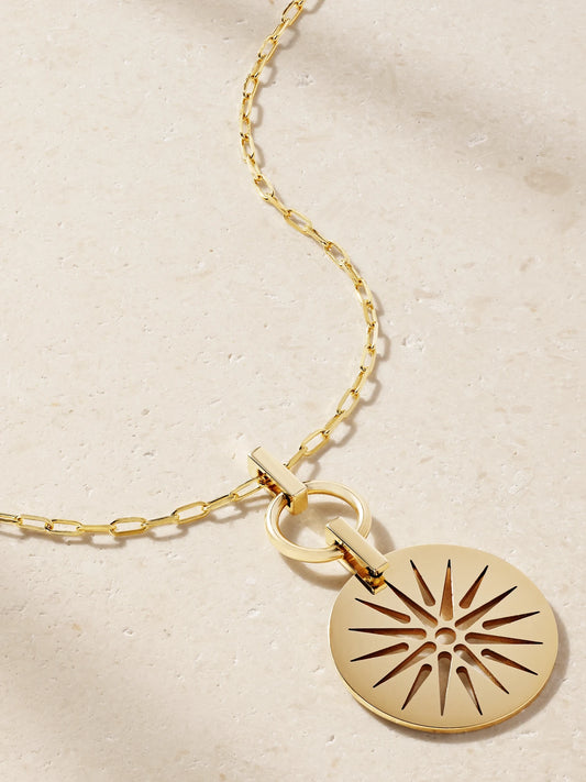Diane Kordas Vergina Sun Nomad 14-karat Gold Pendant Necklace