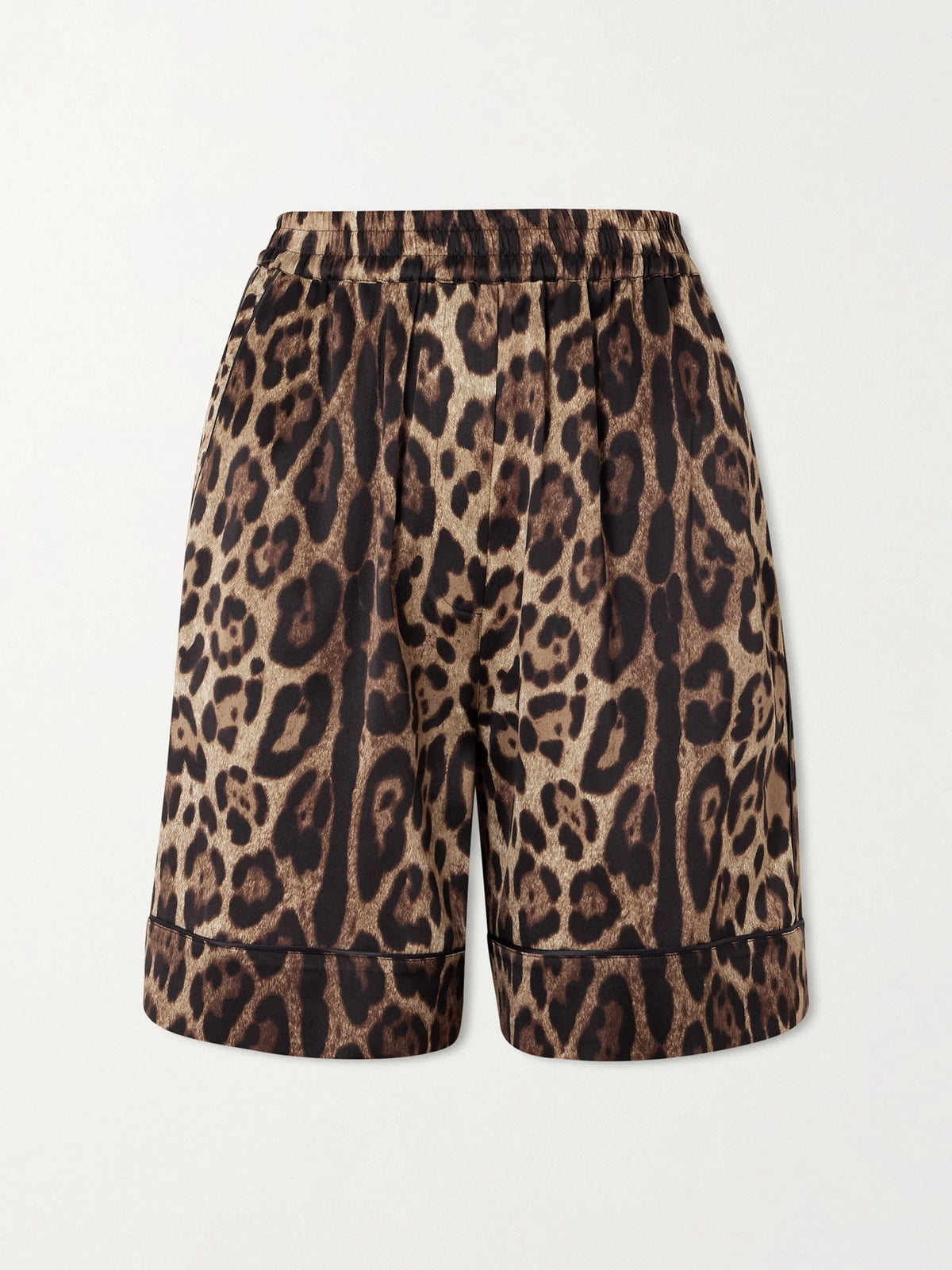 Dolce & Gabbana Leopard-print Silk-blend Satin Shorts