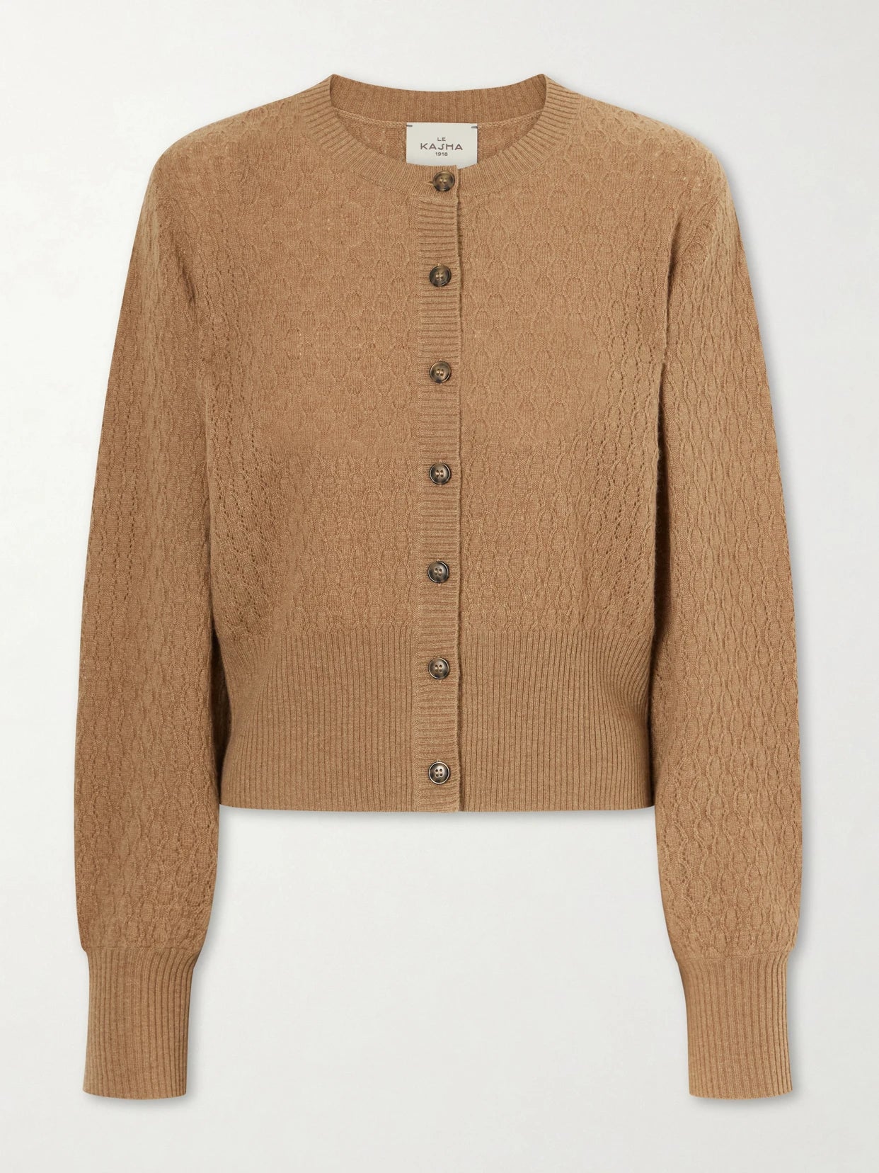 Gaya Pointelle Knit Cashmere Cardigan