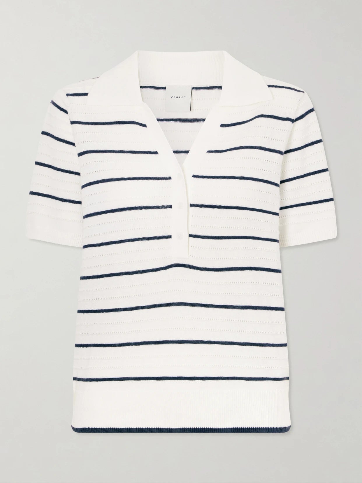 Wren Striped Cotton-blend Knitted Polo Shirt