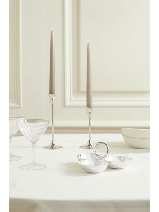 Image of Tableware. Product name - Vertigo Set Of Three Small Silver-plated Serving Dishes in Multi colour by brand - Christofle