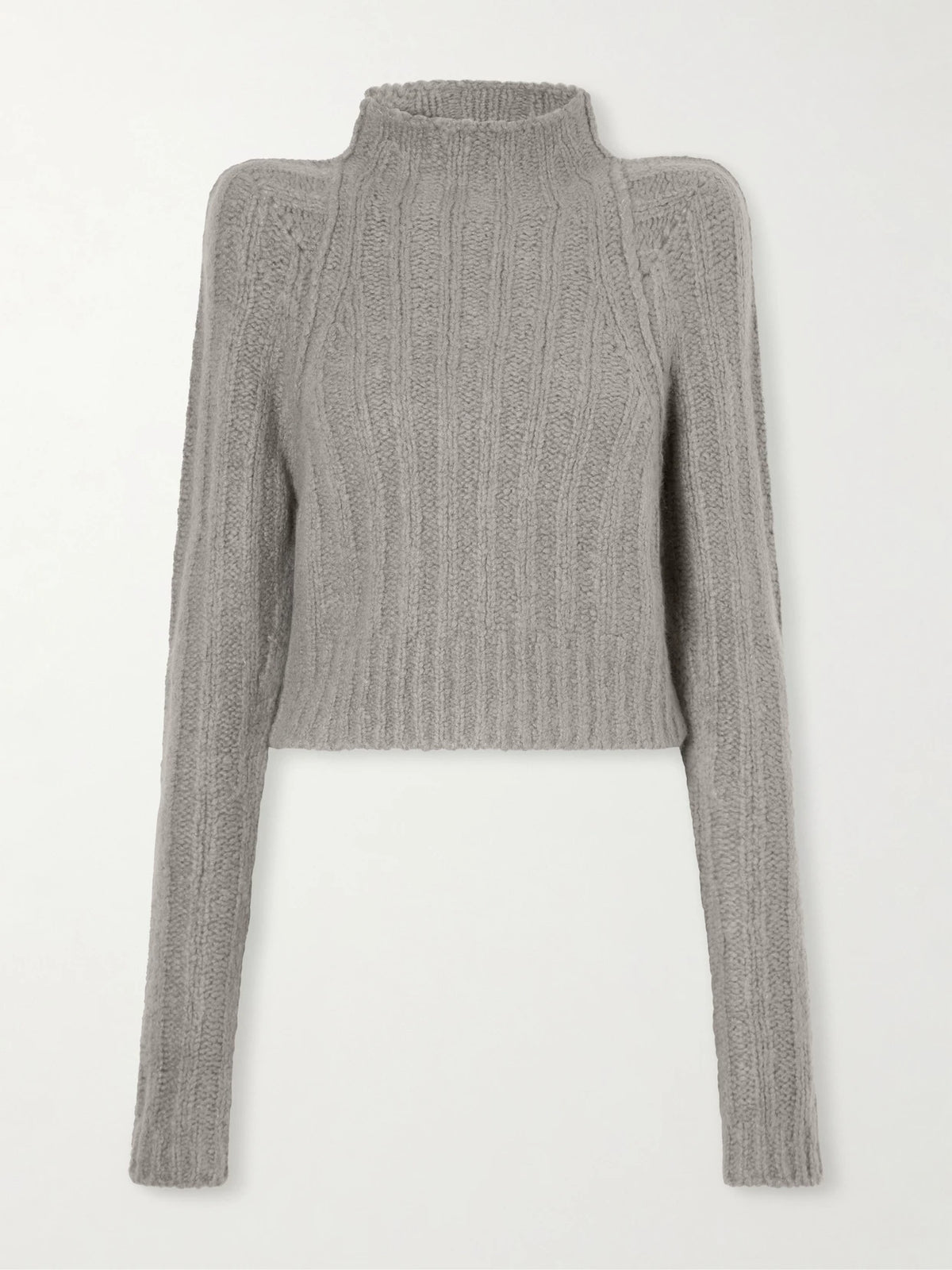 Rick Owens Cropped Ribbed Cashmere And Silk-blend Turtleneck Sweater