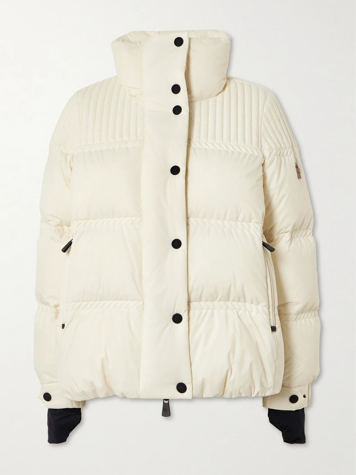 Image of Coats & Jackets. Product name - Anglin Quilted Down Ski Jacket in White colour by brand - Moncler Grenoble