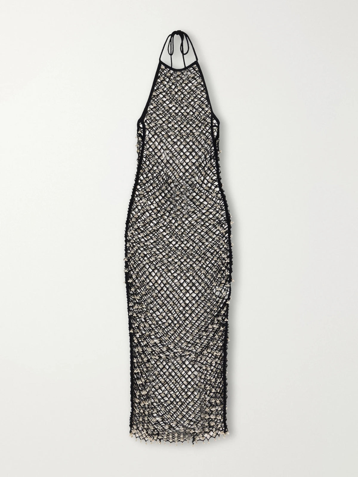 Yoshita 1967 Jhanjar Embellished Cotton Crochet-knit Halterneck Midi Dress