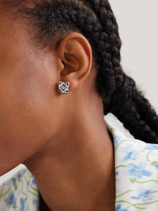 Image of Earrings. Product name - Bombe Anagram Silver Earrings in Multi colour by brand - LOEWE